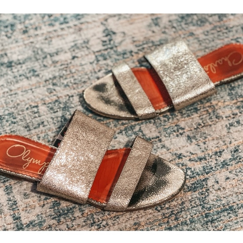 CHARLOTTE OLYMPIA Gold Crinkle Sandals